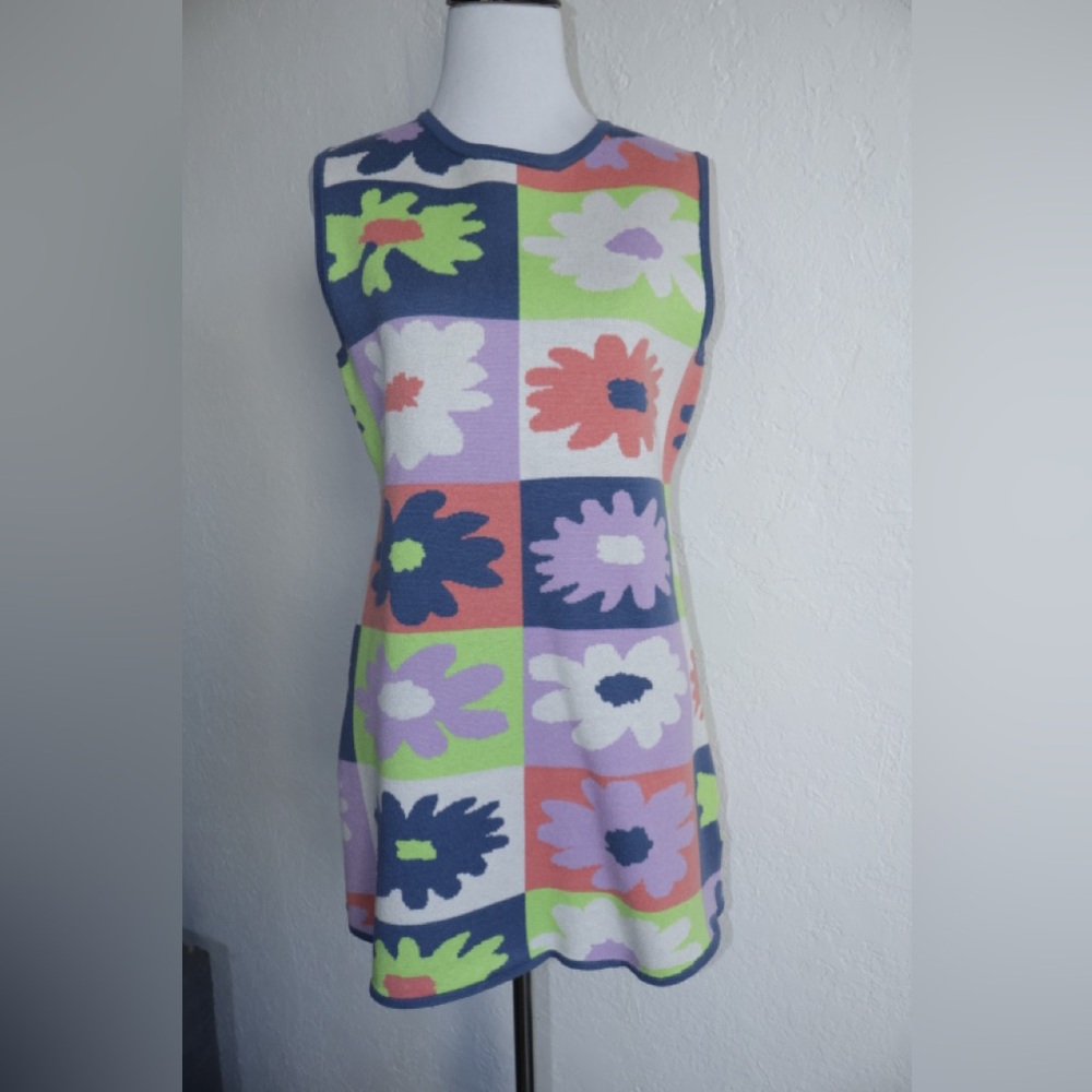 louna retro, hippie Knit Mini Dress women Small - Picture 2 of 7